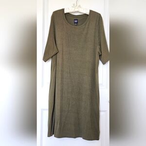 Gap Brand T-Shirt Dress, Earth Green, Like New